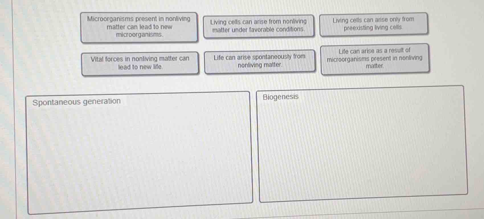 microorganisms present in nonliving matter can lead to new microorganis…