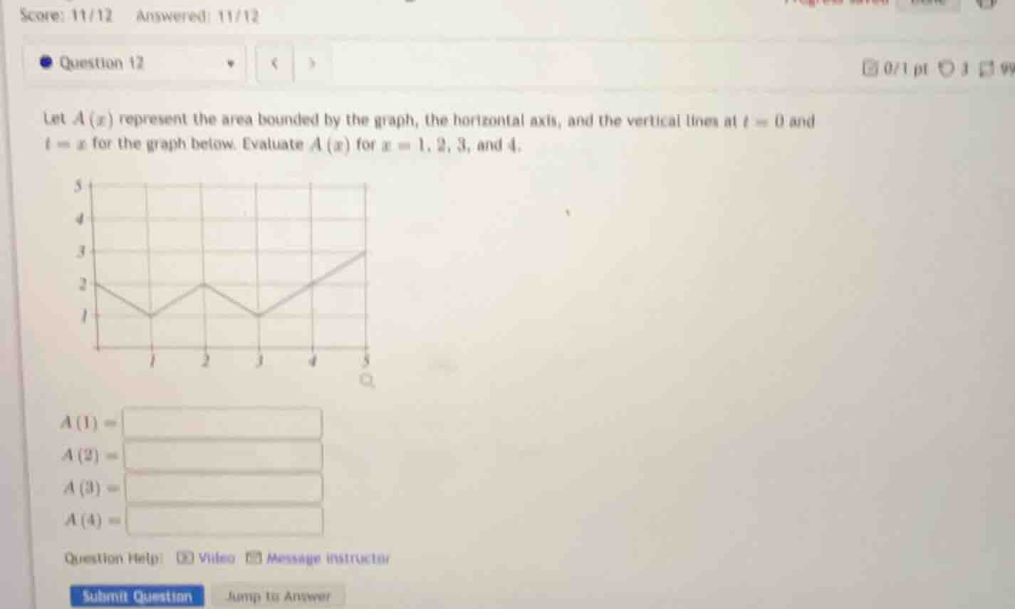 score: 11/12 answered: 11/12 question 12 0/1 pt let ( a(x) ) represent …