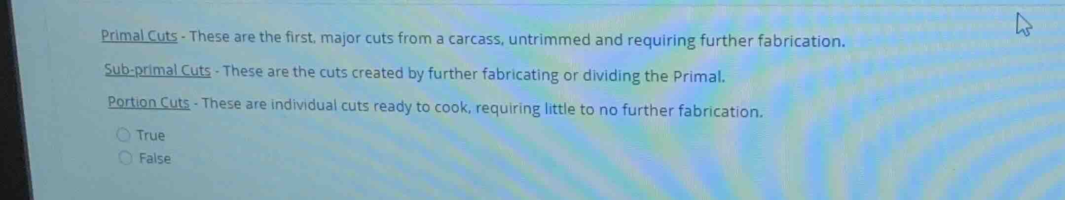 primal cuts - these are the first, major cuts from a carcass, untrimmed…