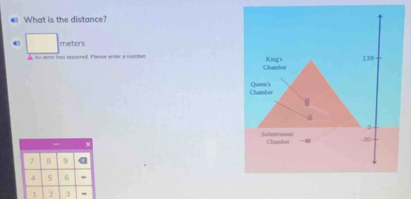 what is the distance? meters an error has occurred. please enter a numb…