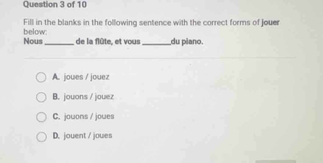 question 3 of 10 fill in the blanks in the following sentence with the …