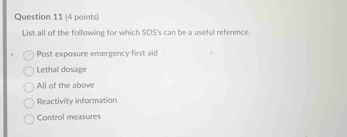 question 11 (4 points) list all of the following for which sdss can be …