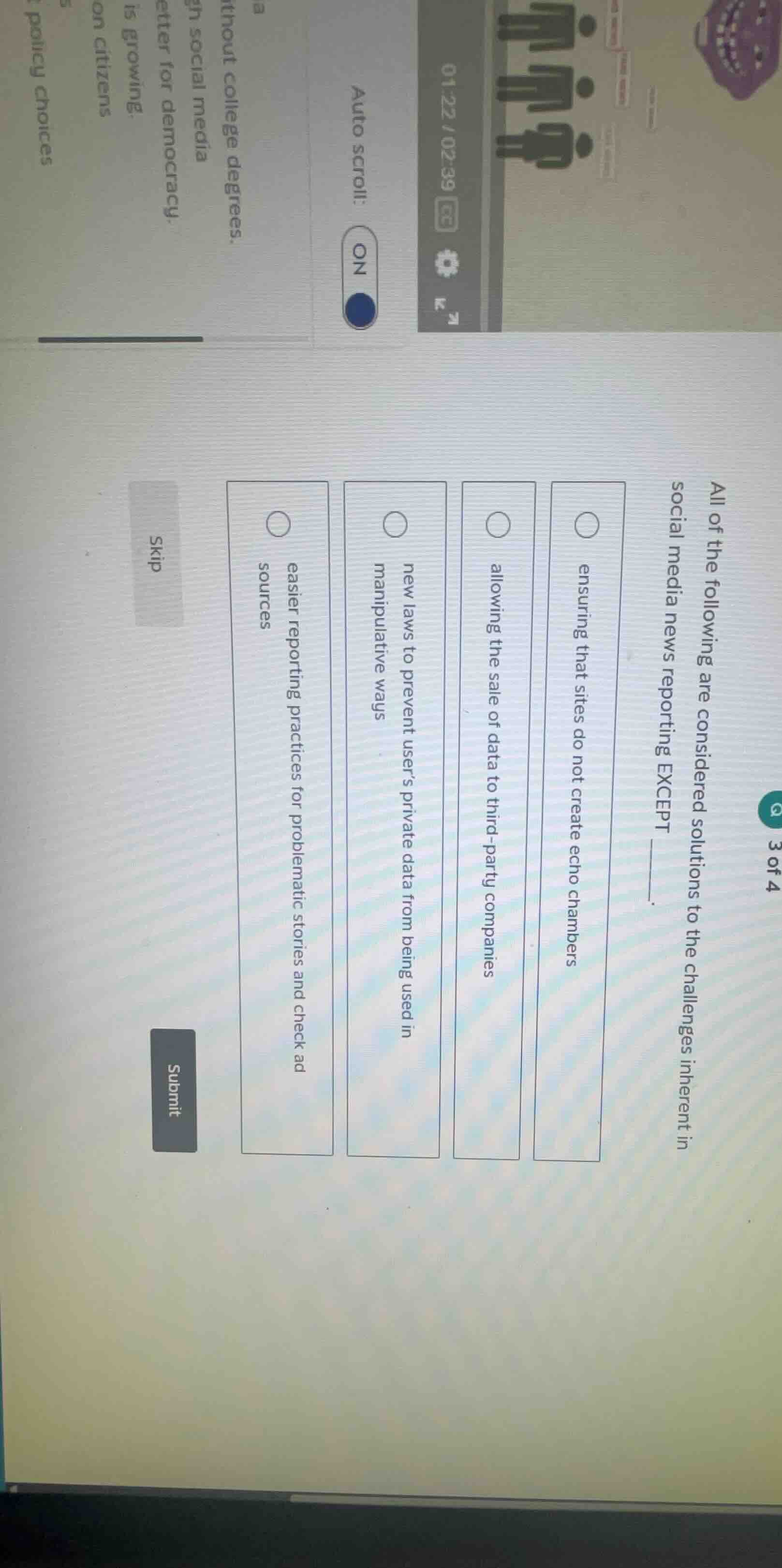 q 3 of 4 all of the following are considered solutions to the challenge…