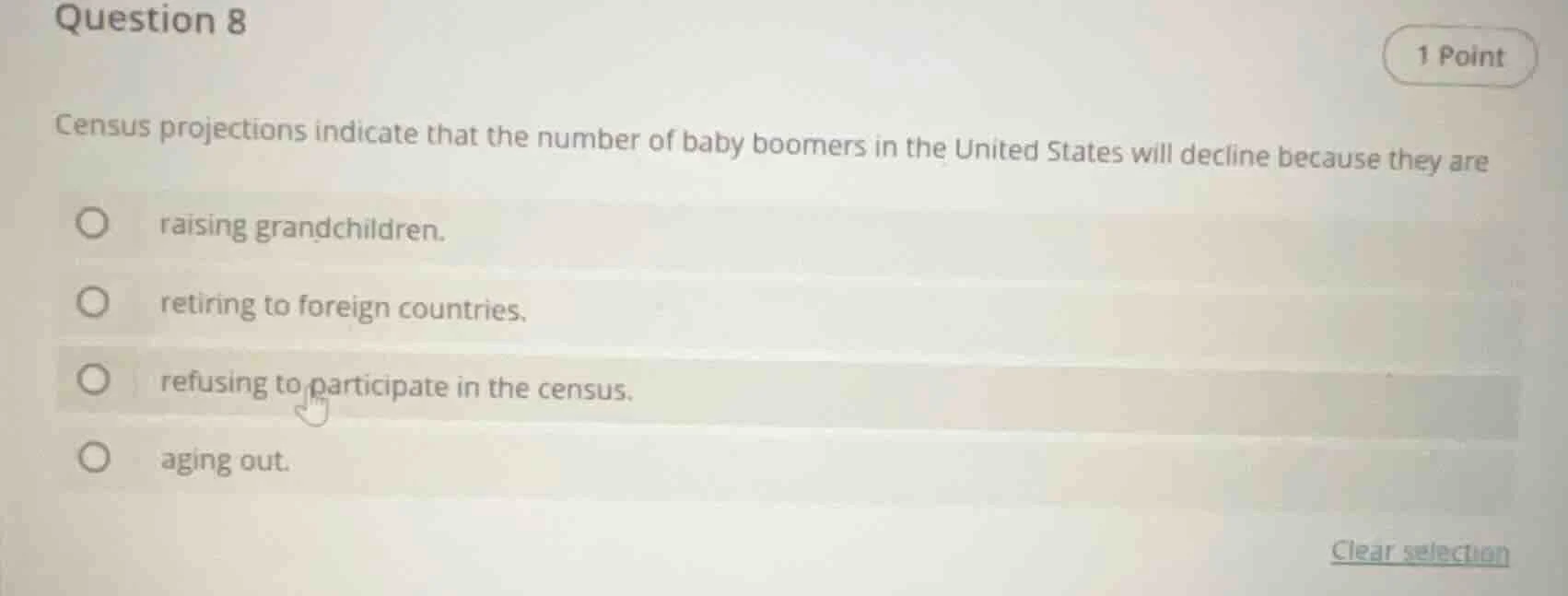 question 8 1 point census projections indicate that the number of baby …