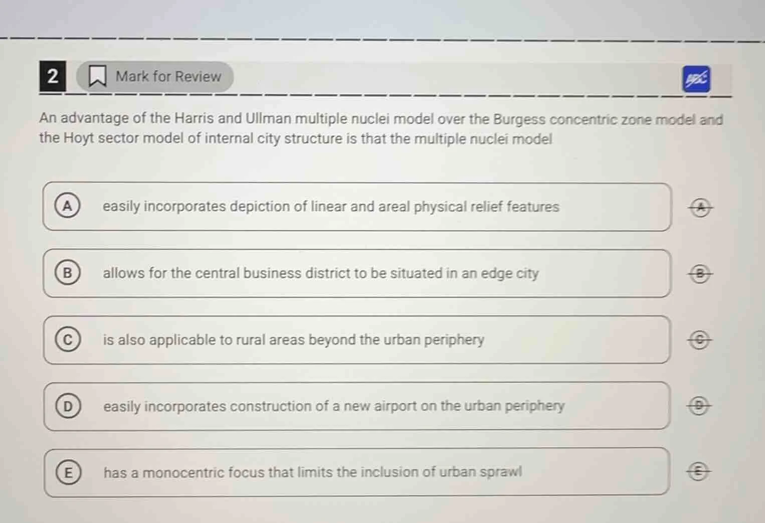 2 mark for review an advantage of the harris and ullman multiple nuclei…