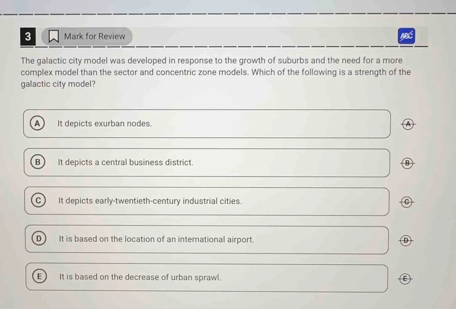 3 mark for review the galactic city model was developed in response to …
