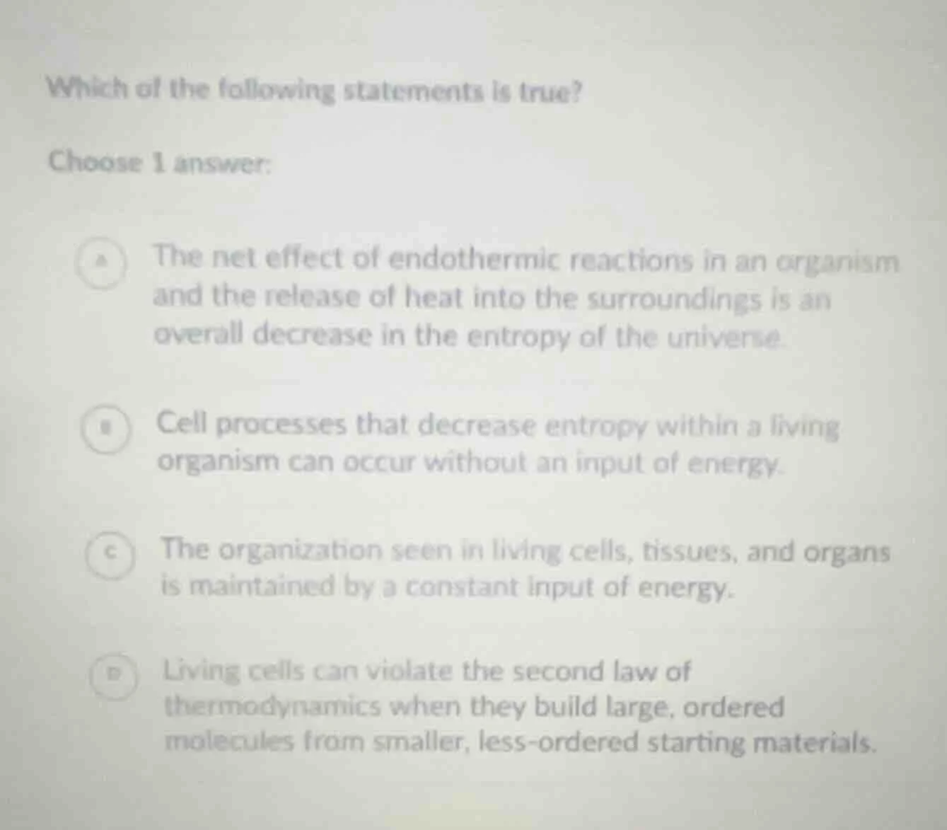 which of the following statements is true? choose 1 answer: a the net e…