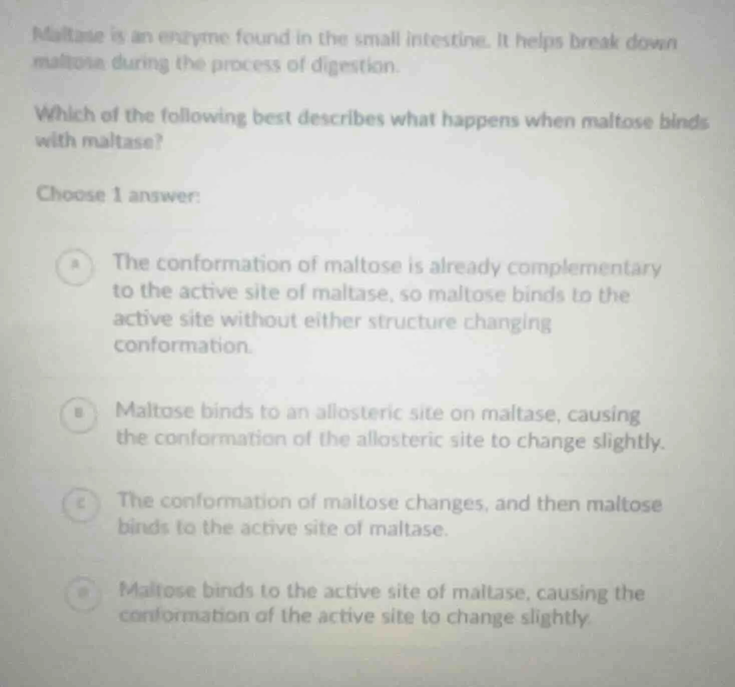 maltase is an enzyme found in the small intestine. it helps break down …