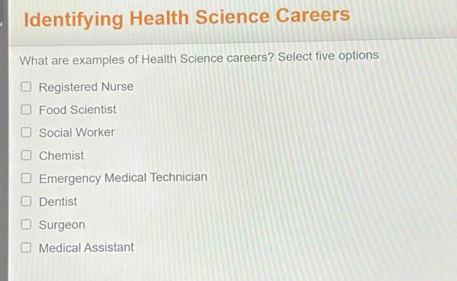 identifying health science careers what are examples of health science …