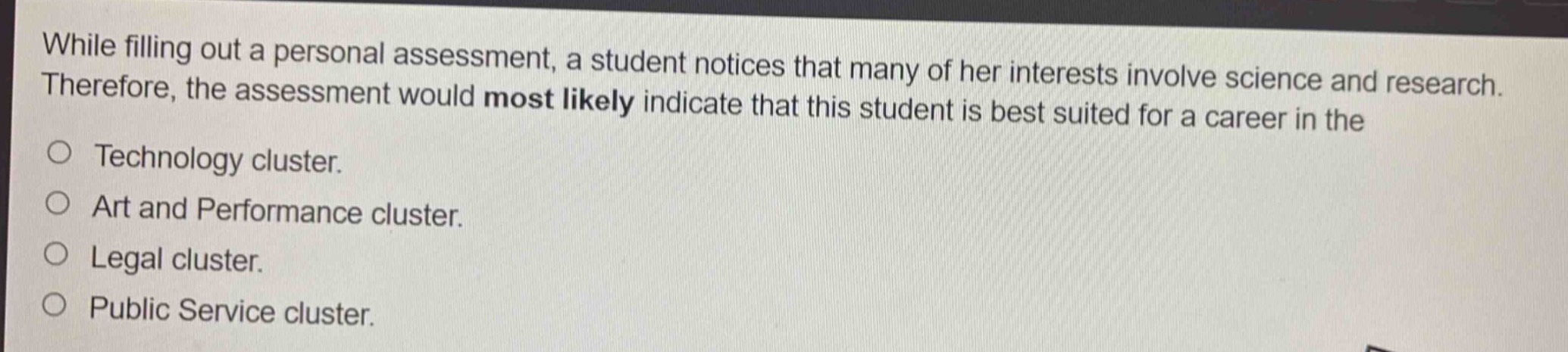 while filling out a personal assessment, a student notices that many of…