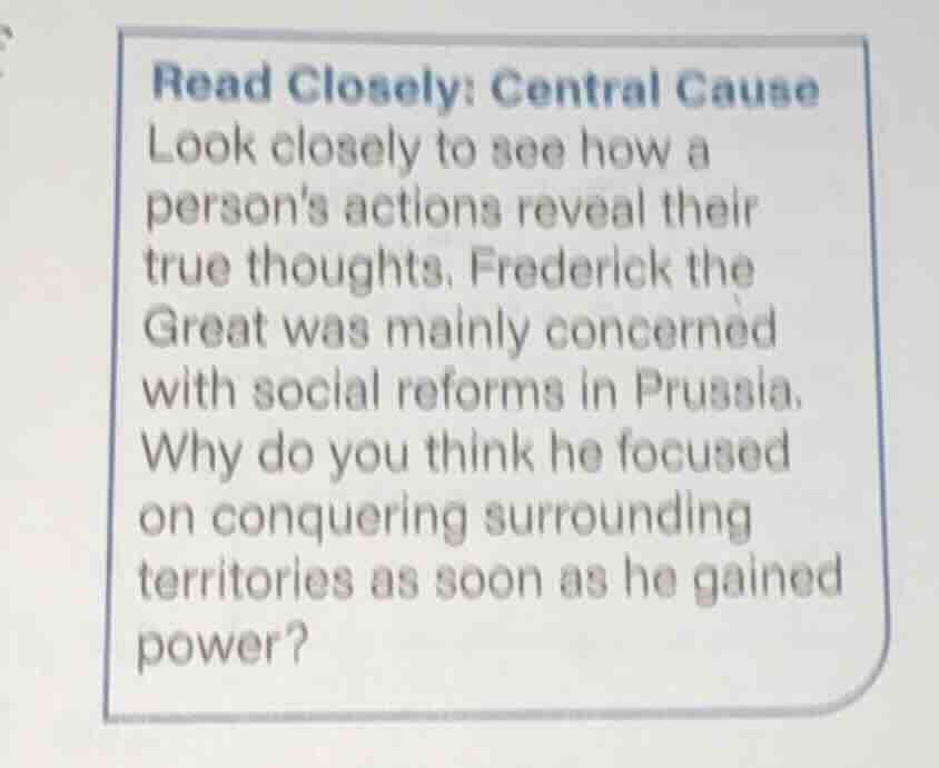read closely: central cause look closely to see how a persons actions r…