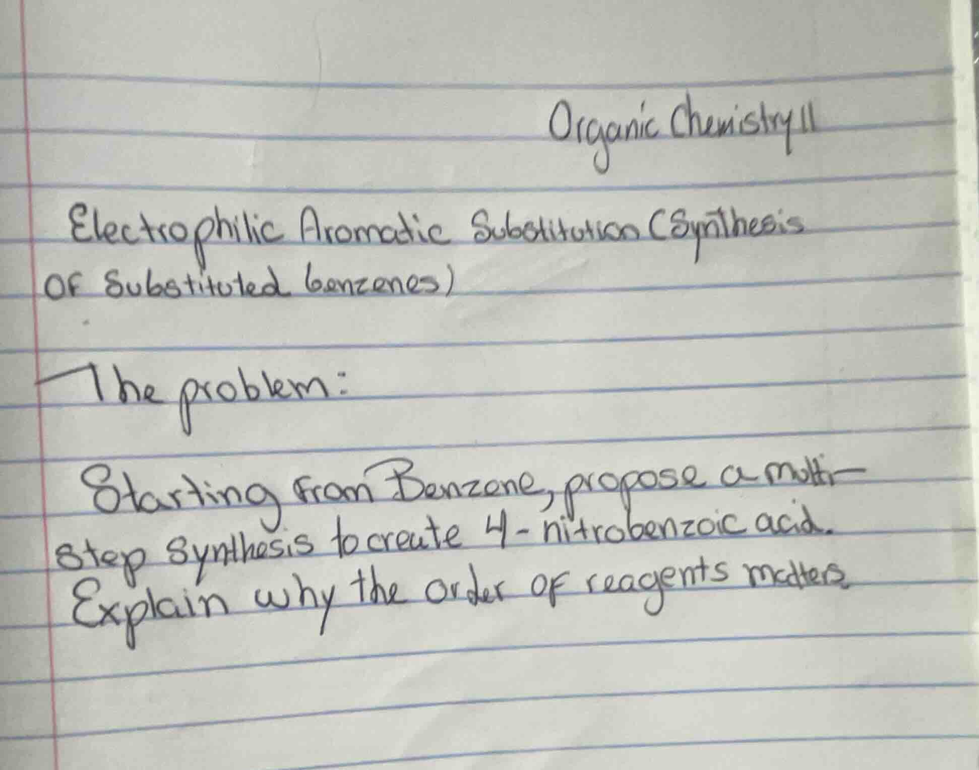 organic chemistry ii electrophilic aromatic substitution (synthesis of …
