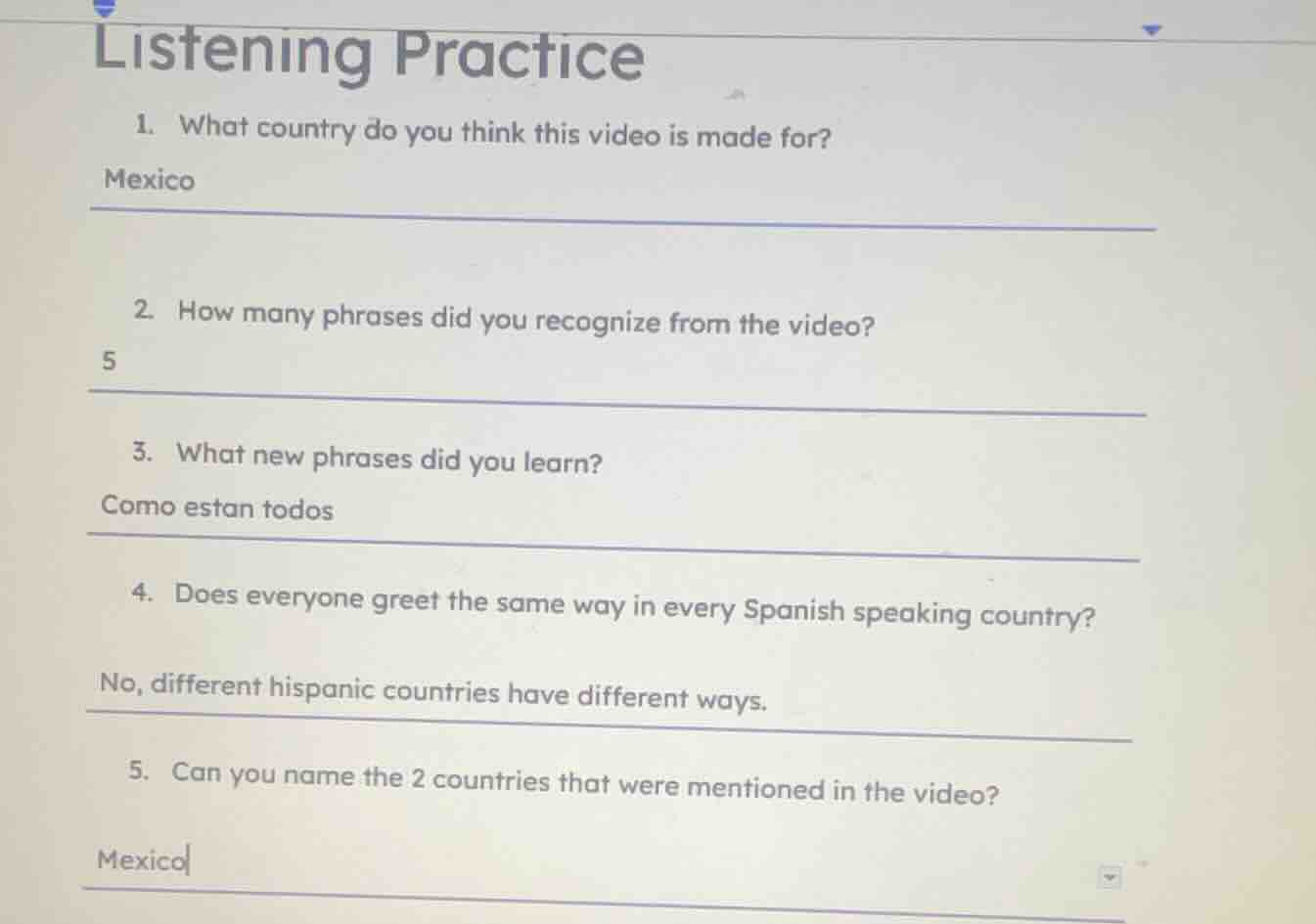 listening practice 1. what country do you think this video is made for?…