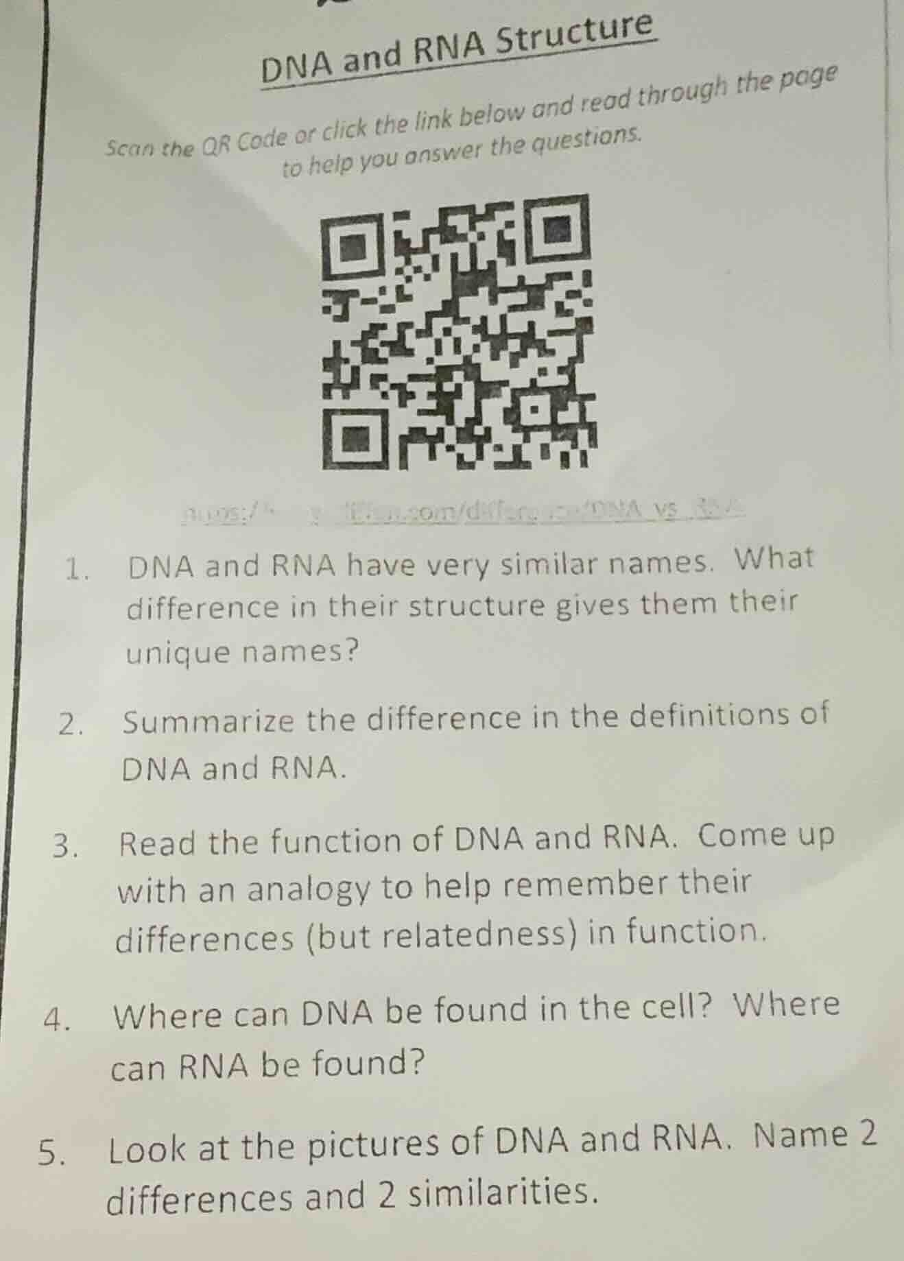 dna and rna structure scan the qr code or click the link below and read…
