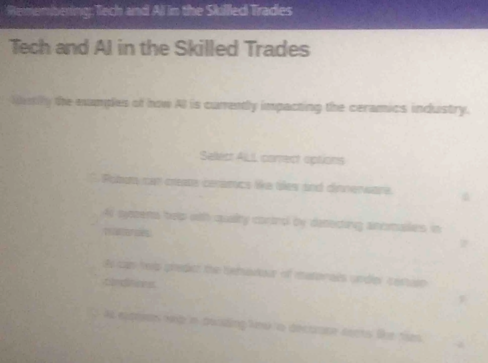 tech and ai in the skilled trades identify the examples of how ai is cu…