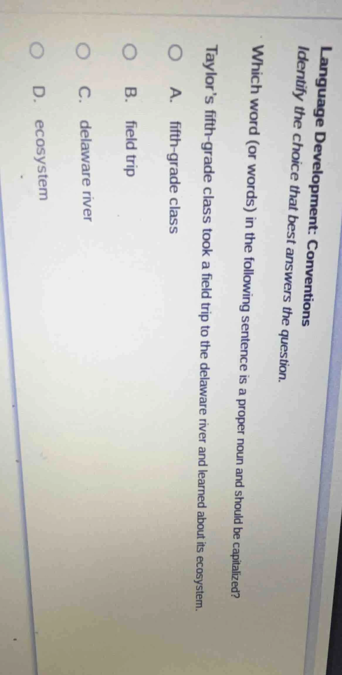 language development: conventions identify the choice that best answers…