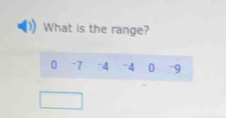 what is the range? 0 -7 -4 -4 0 -9