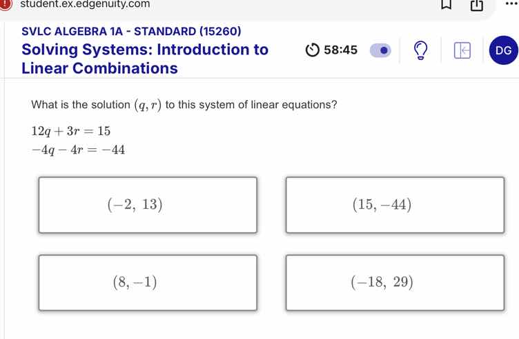 svlc algebra 1a - standard (15260) solving systems: introduction to lin…