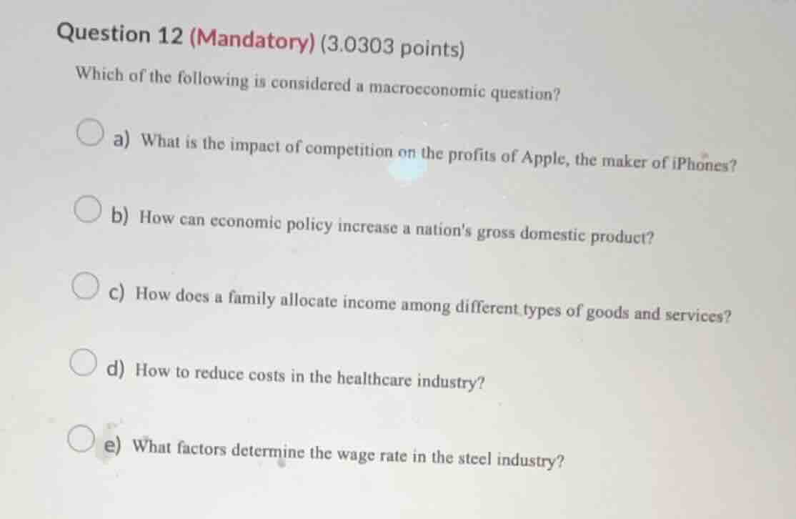 question 12 (mandatory) (3.0303 points) which of the following is consi…
