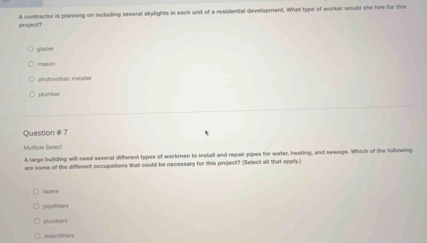 a contractor is planning on including several skylights in each unit of…