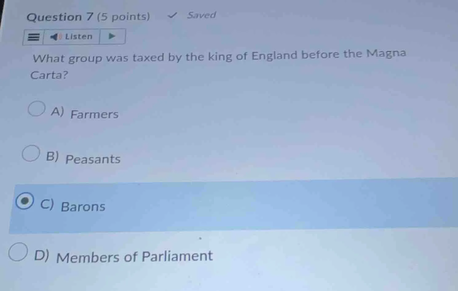 question 7 (5 points) saved listen what group was taxed by the king of …