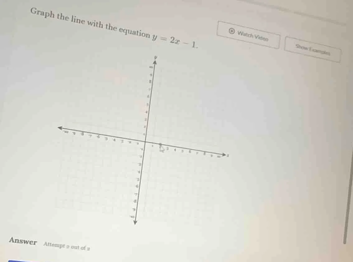 graph the line with the equation $y = 2x - 1$.