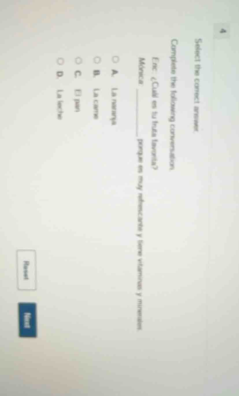 select the correct answer. complete the following conversation. (en - c…