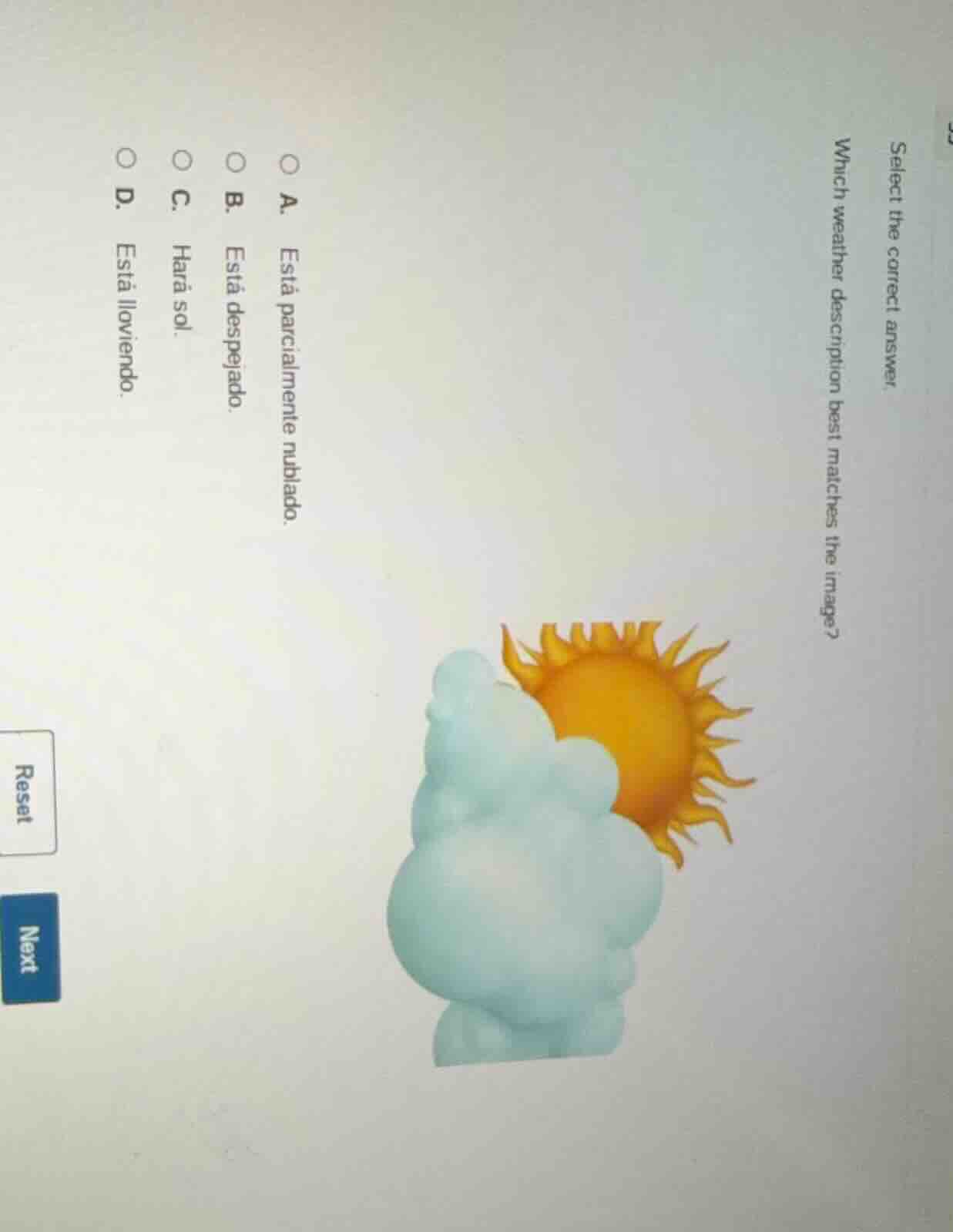 select the correct answer. which weather description best matches the i…