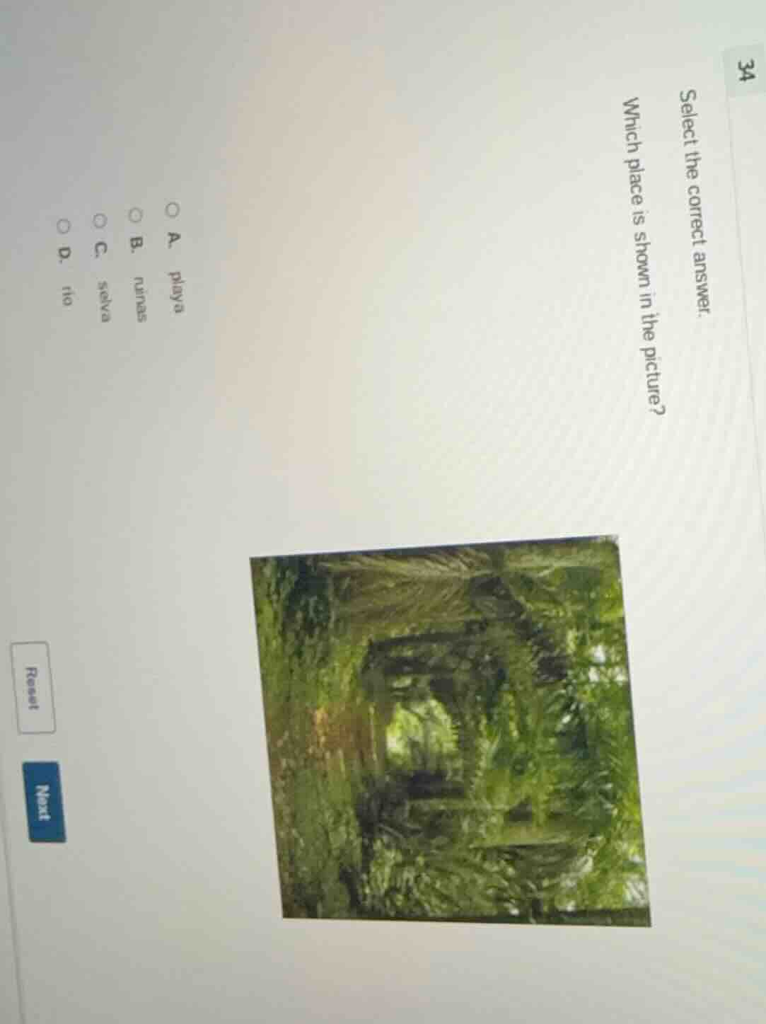 select the correct answer. which place is shown in the picture? a. play…