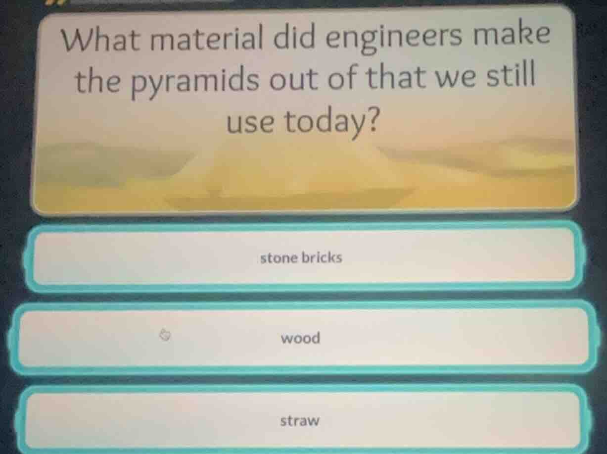 what material did engineers make the pyramids out of that we still use …