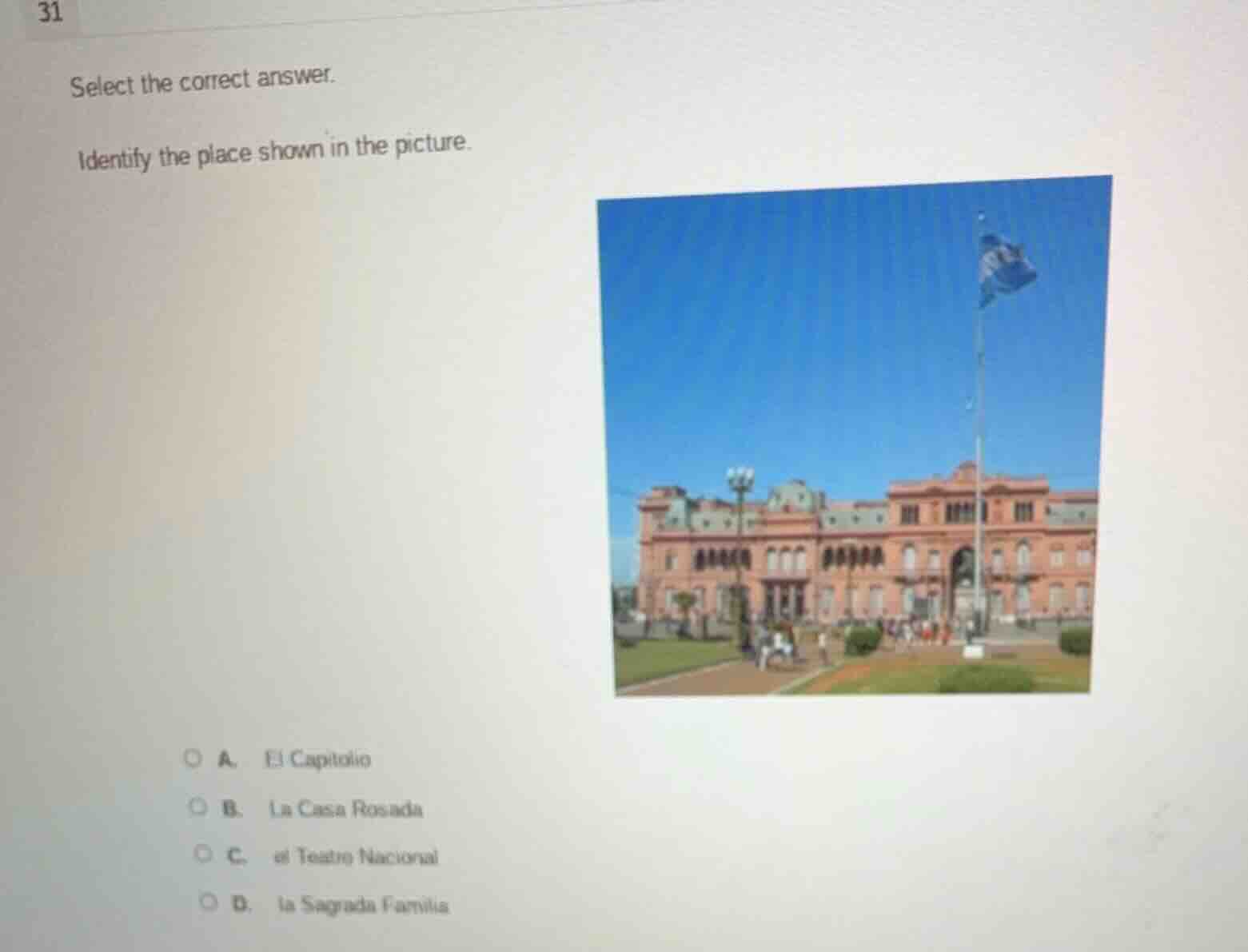 31 select the correct answer. identify the place shown in the picture. …