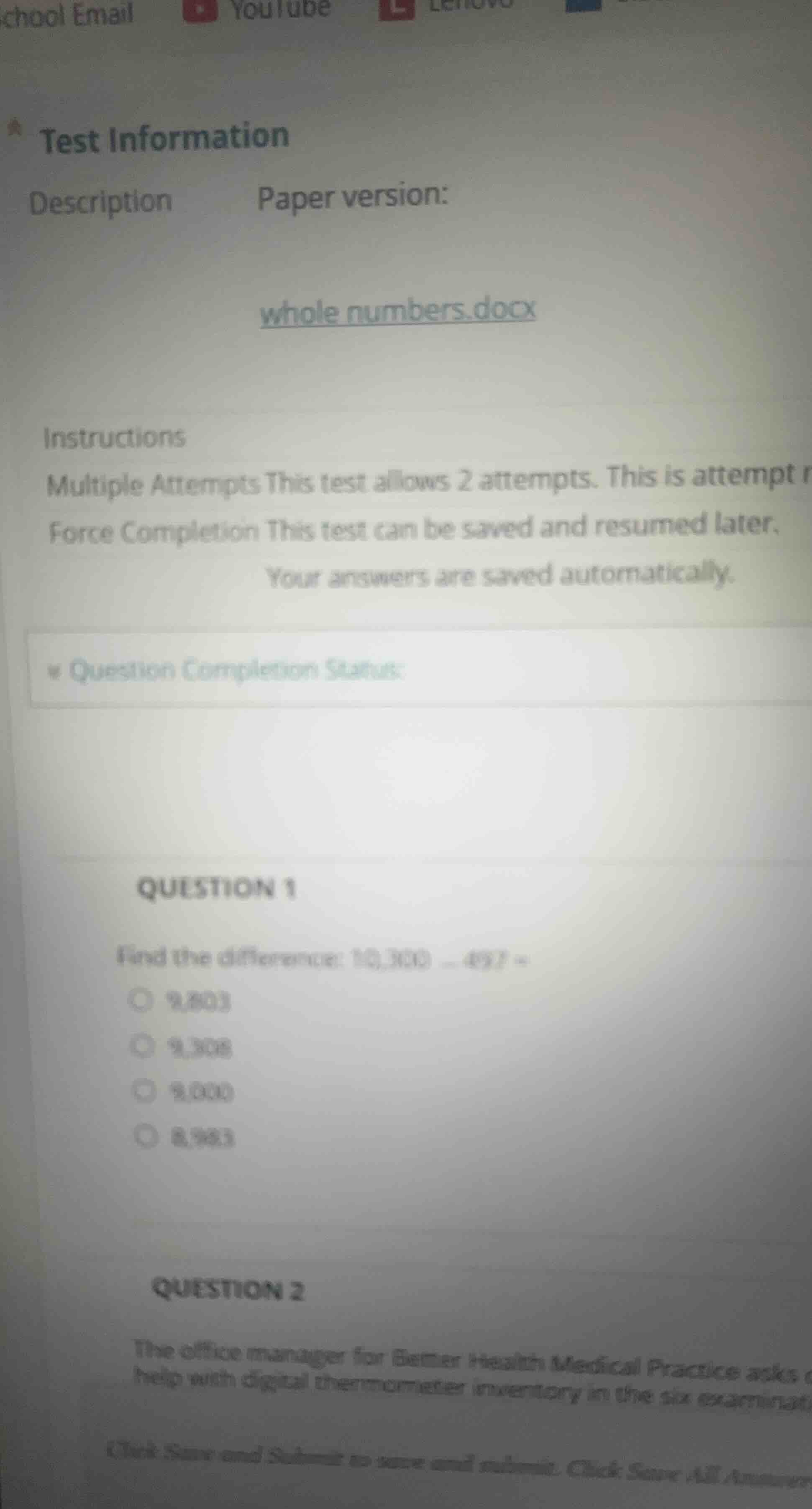 test information description paper version: whole numbers.docx instruct…