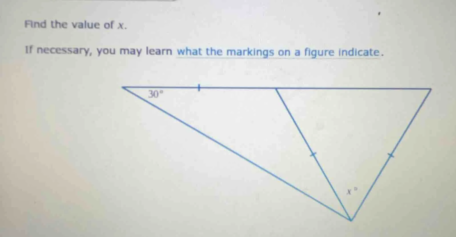 find the value of x. if necessary, you may learn what the markings on a…