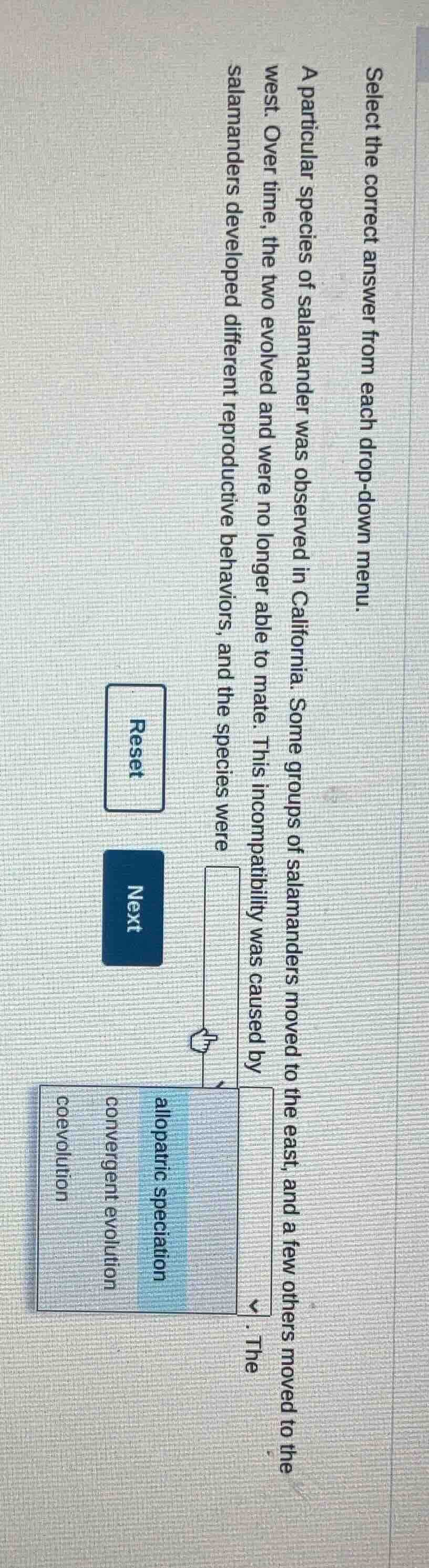 select the correct answer from each drop - down menu. a particular spec…