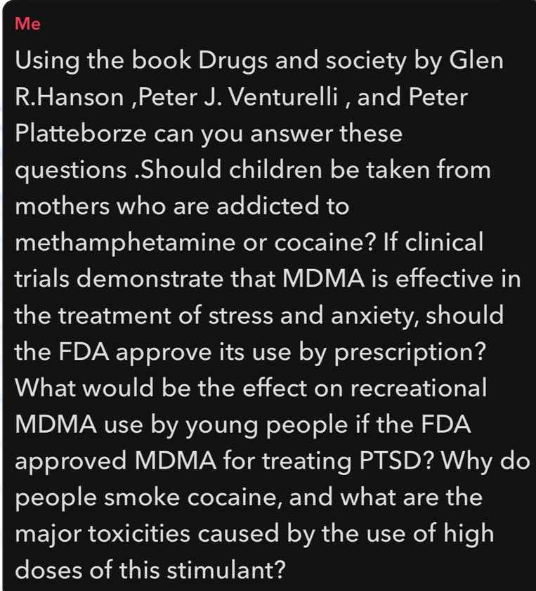 using the book drugs and society by glen r.hanson,peter j. venturelli, …
