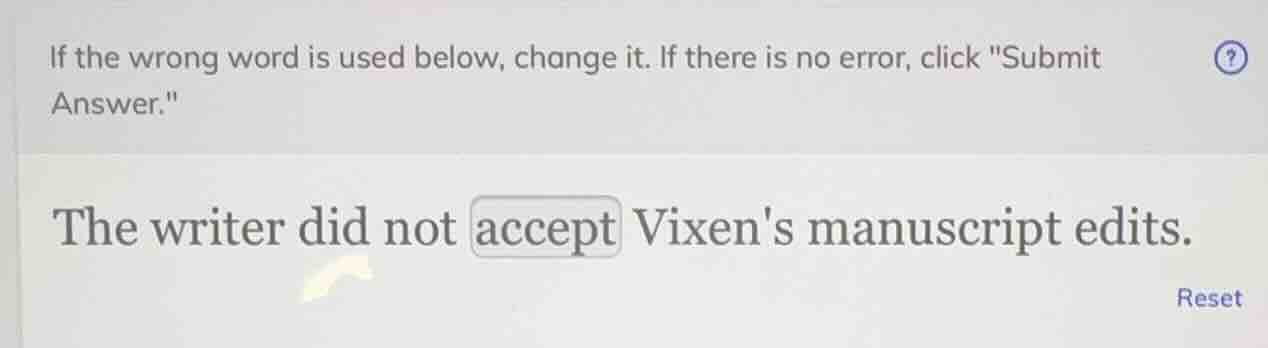if the wrong word is used below, change it. if there is no error, click…