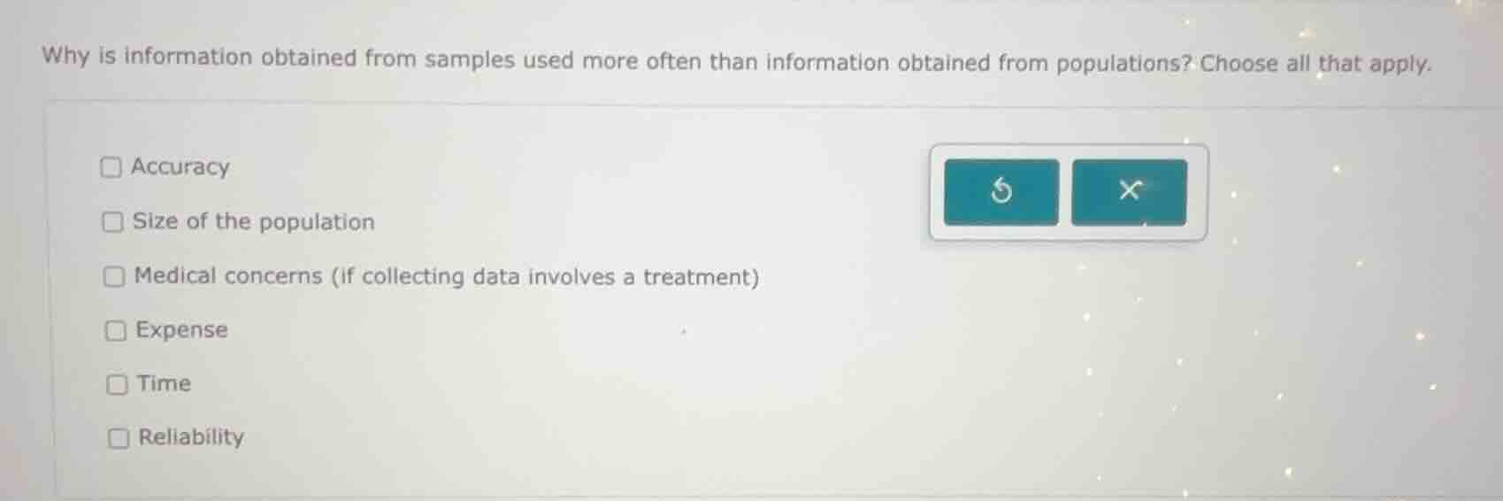 why is information obtained from samples used more often than informati…