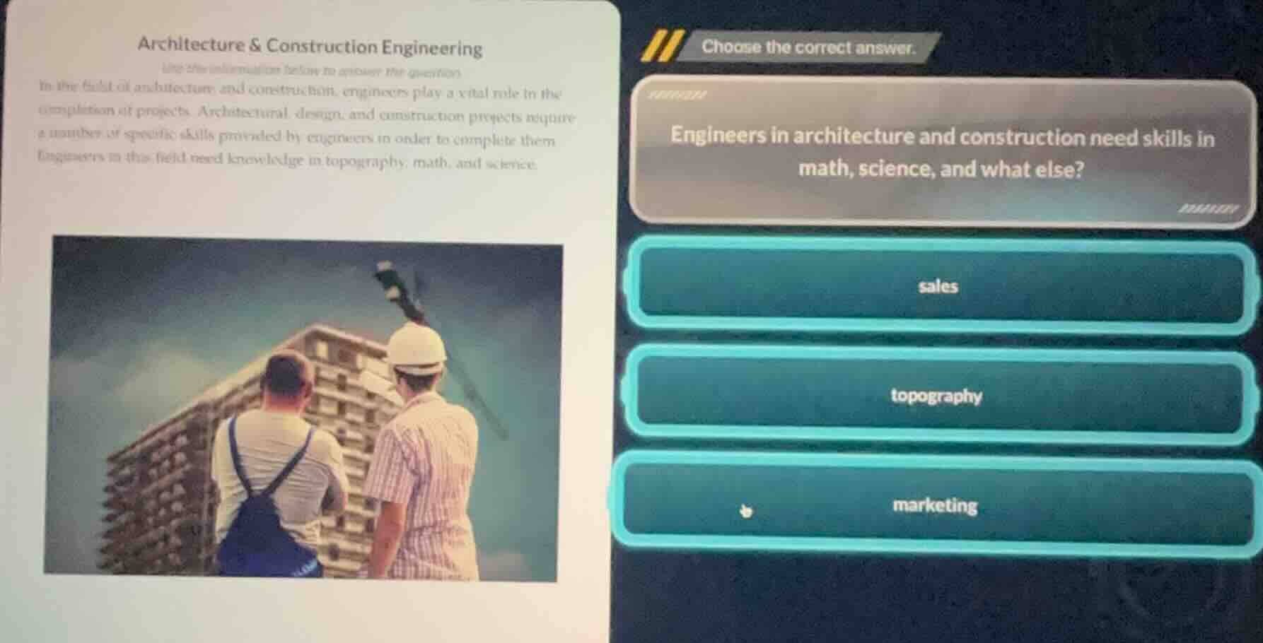 architecture & construction engineering use the information below to an…