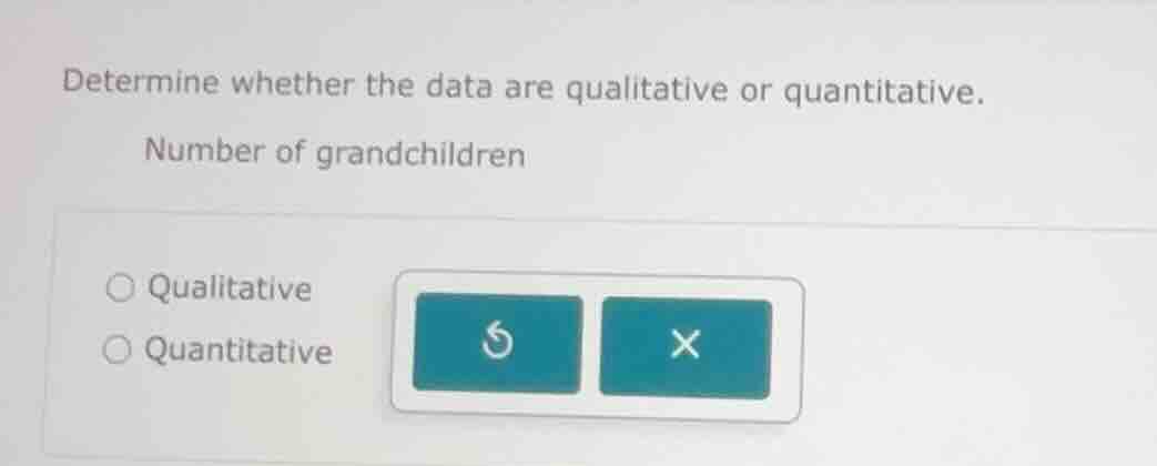 determine whether the data are qualitative or quantitative. number of g…