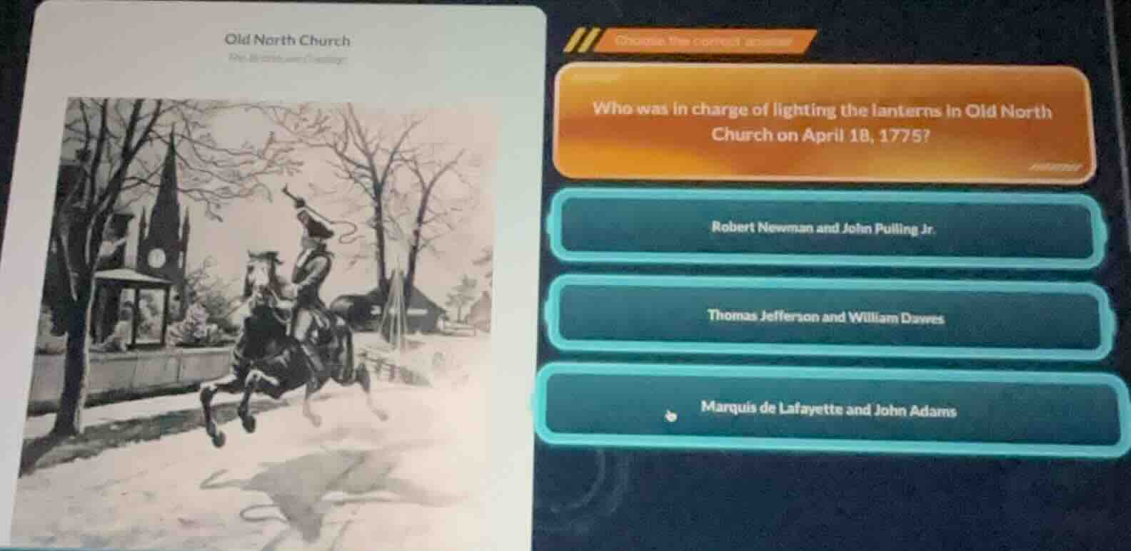 old north church choose the correct answer who was in charge of lightin…