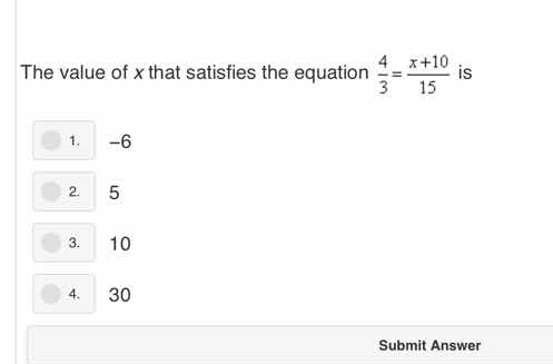 the value of x that satisfies the equation \\(\frac{4}{3} = \frac{x + 1…