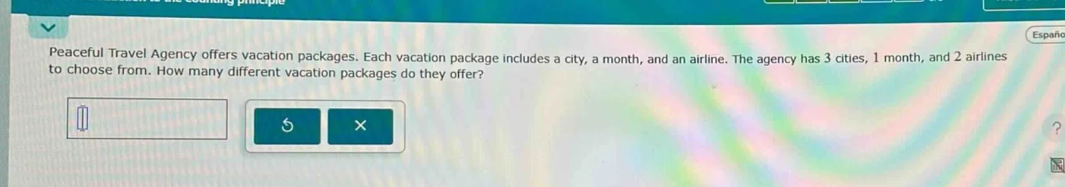 peaceful travel agency offers vacation packages. each vacation package …