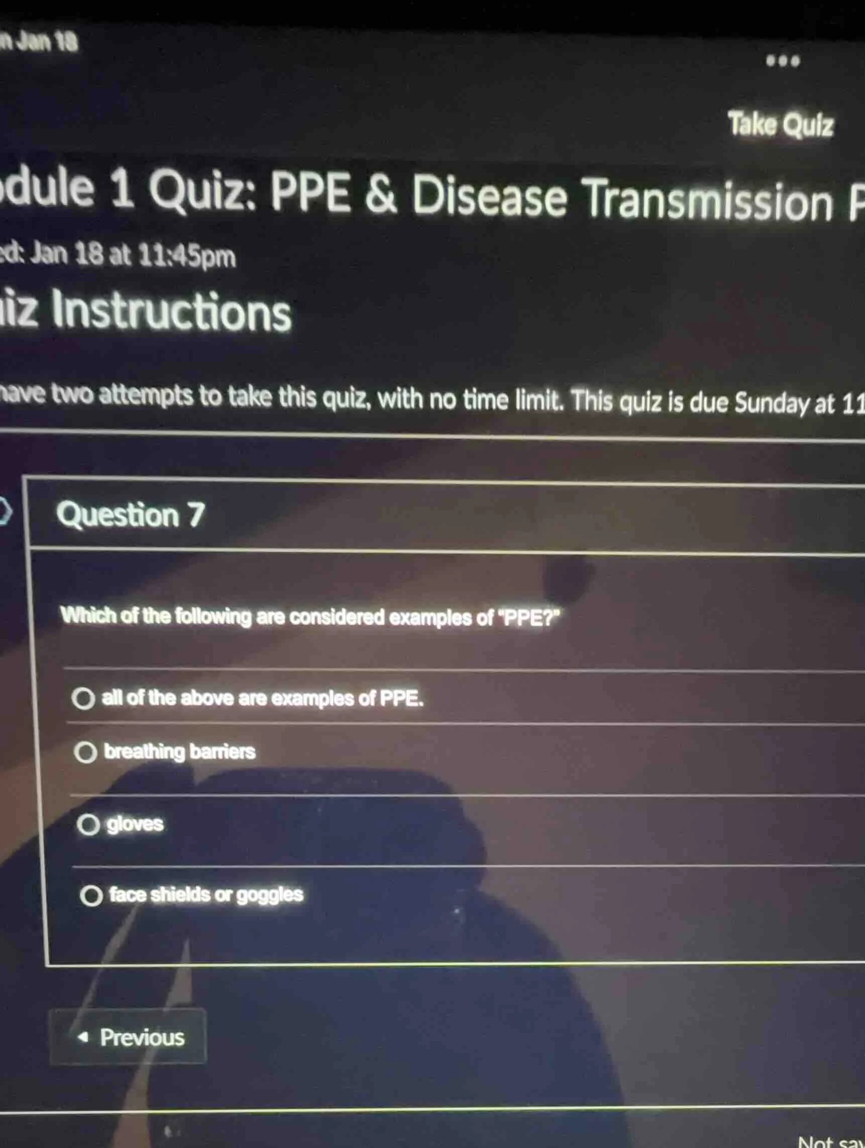 question 7 which of the following are considered examples of \ppe?\ ○ a…