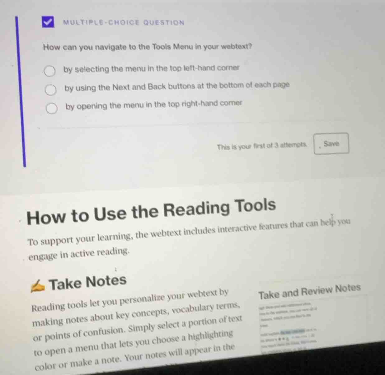 multiple-choice question how can you navigate to the tools menu in your…