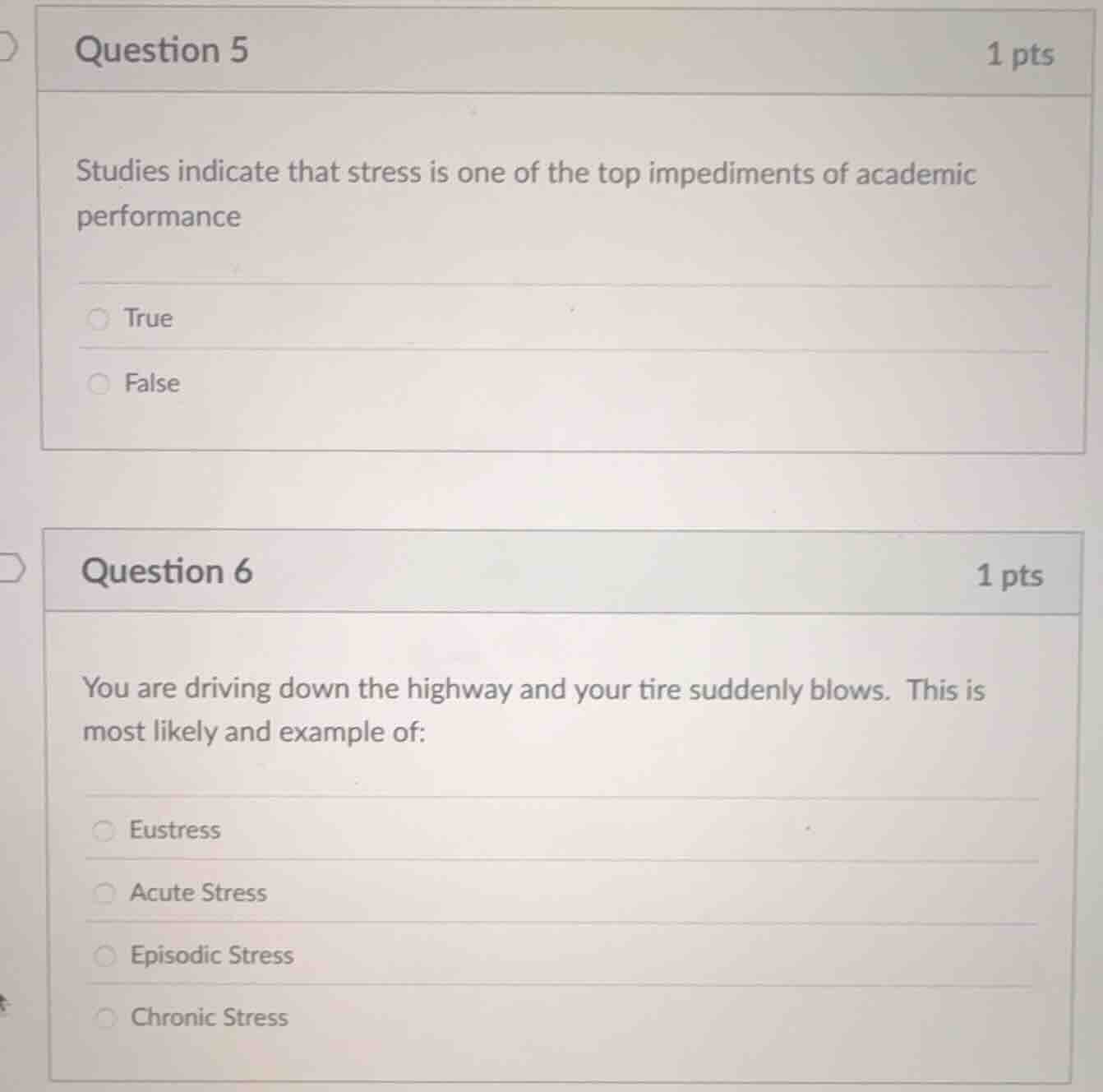 question 5 1 pts studies indicate that stress is one of the top impedim…