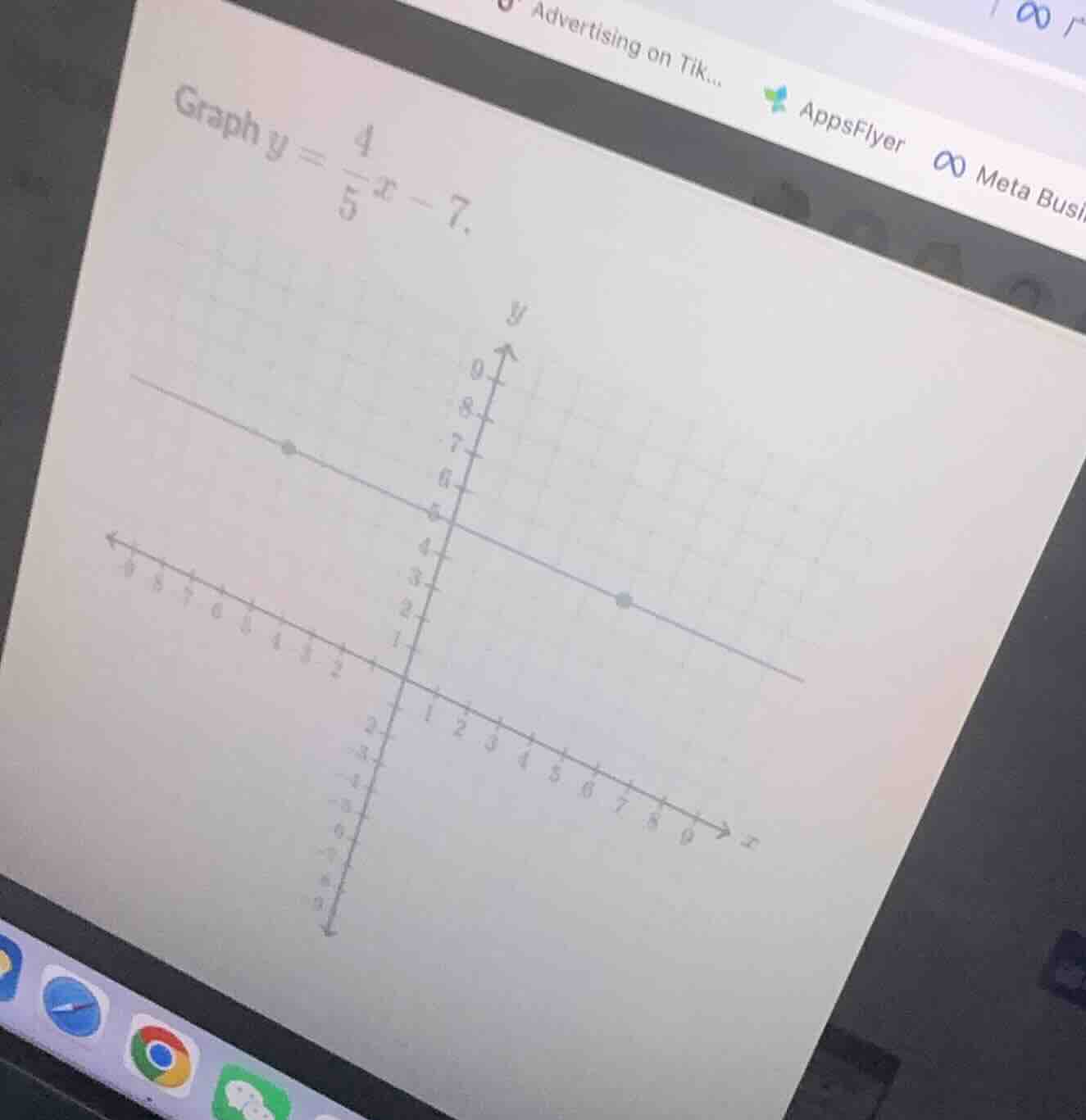 graph $y = \\frac{4}{5}x - 7$.