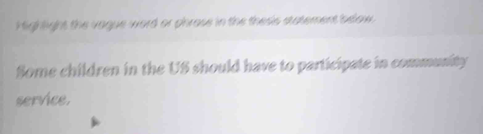 highlight the vague word or phrase in the thesis statement below. some …