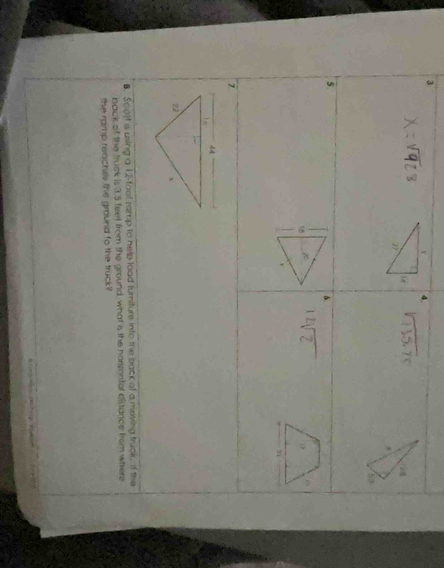 8. scott is using a 12 - foot ramp to help load furniture into the back…