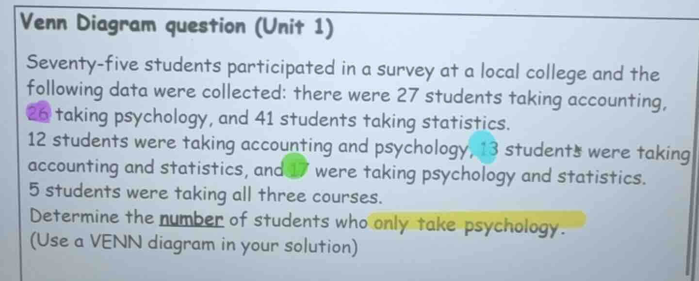 venn diagram question (unit 1) seventy - five students participated in …