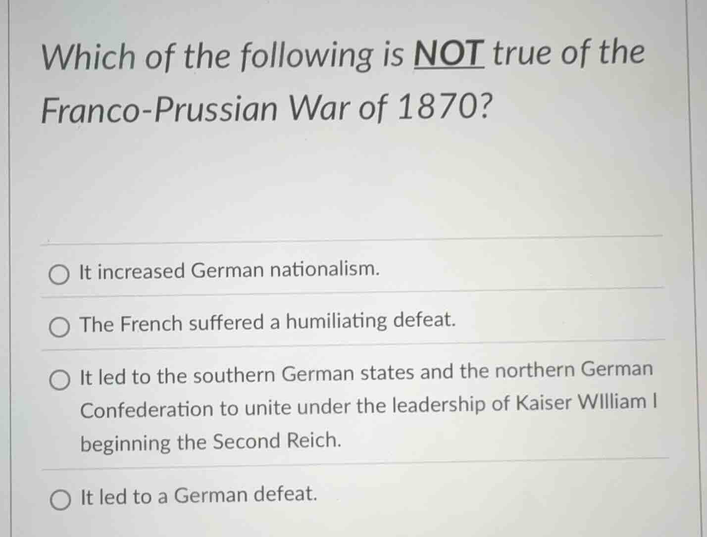which of the following is not true of the franco - prussian war of 1870…